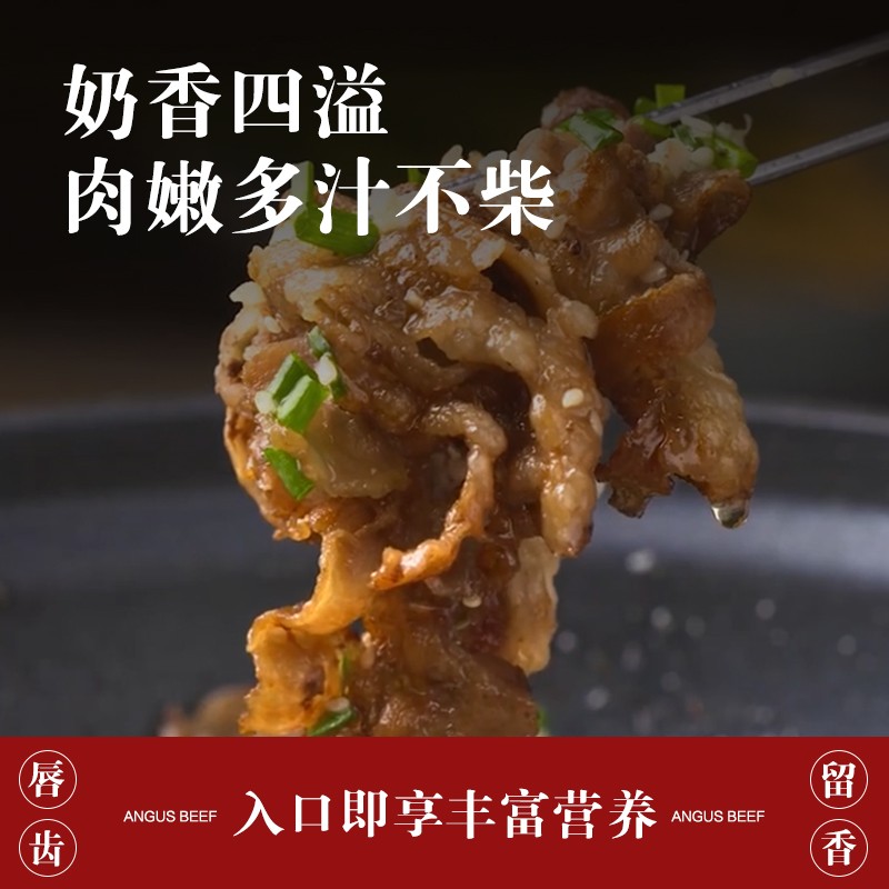 吉农纪阿根廷谷饲120天安格斯肥牛薄切片250g*5盒